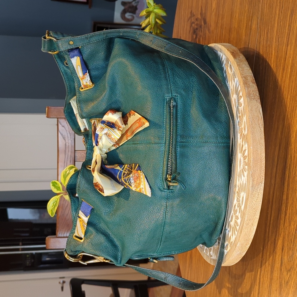 Jerome Dreyfuss Alain green leather satchel